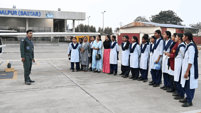 first time school students in Bastar got flying experience of NCC air cadets