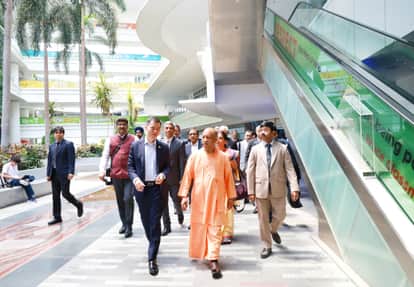 CM Yogi observed the skill training presentation in Singapore, visited the state-of-the-art training complex.