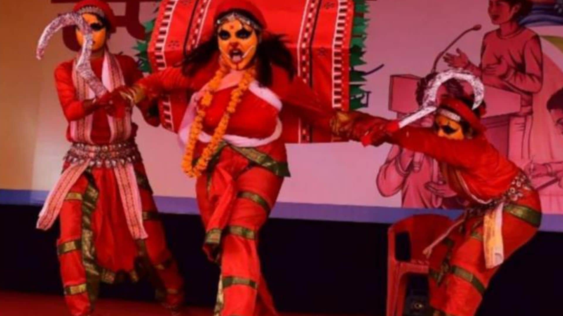 BHU Youth Festival Spandan Devotional presentation of Maa Durga and Maa Kali in Bengali folk style