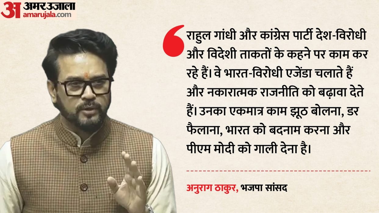 anurag thakur rahul gandhi attack india ai impact summit Youth Congress protest political controversy