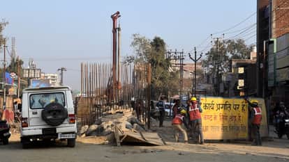 Construction work of Eta Chungi flyover in Aligarh