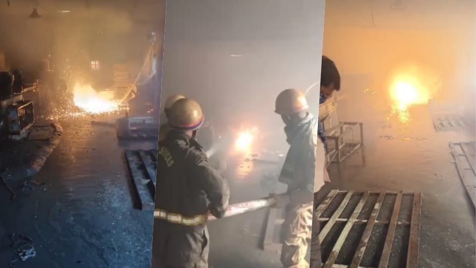 Fire breaks out at an aluminium sheet and pipe manufacturing factory
