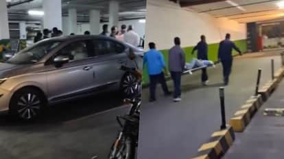 A body was found in a car in the parking lot of a mall in Delhi's Mayur Vihar area
