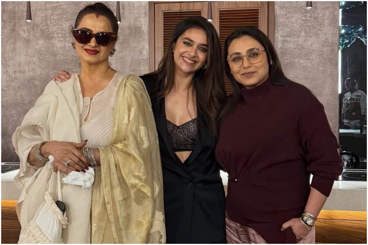 Keerthy Suresh Spends A Memorable Evening With Rekha Rani Mukerji And Huma Qureshi She Shares Pics