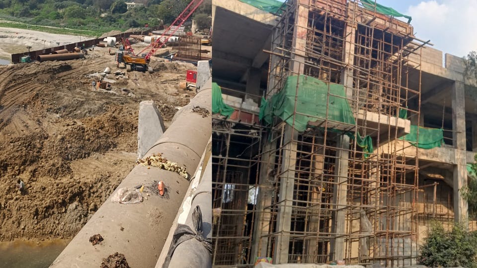 Agra Metro Pillar Work Begins for Yamuna Metro Bridge
