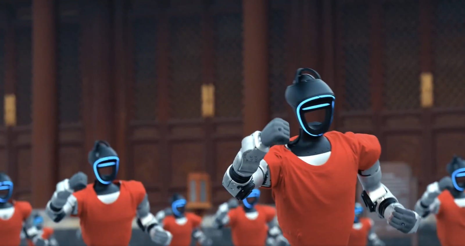 49 Humanoid Robots Perform Synchronized Martial Arts in Beijing