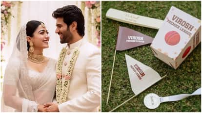 Vijay Rashmika Wedding Viral Video Couple Show Unseen Photos In Sangeet Ceremony To Tell Their Love Story