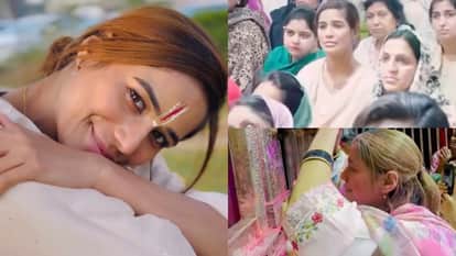 Poonam Pandey seen Immersed in devotion at Premanand Maharaj ashram in Vrindavan