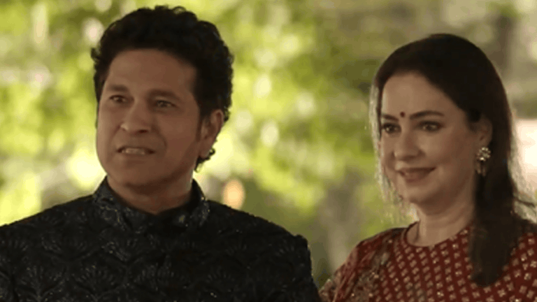 Arjun Tendulkar Saaniya Chandhok Sachin Tendulkar Ambani Family pre wedding celebration video