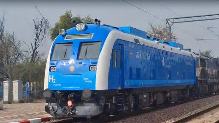 India first hydrogen train trial in Haryana