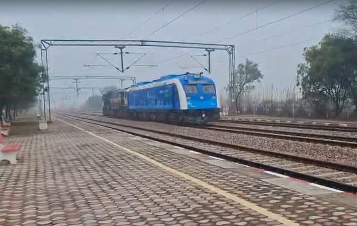 India first hydrogen train trial in Haryana
