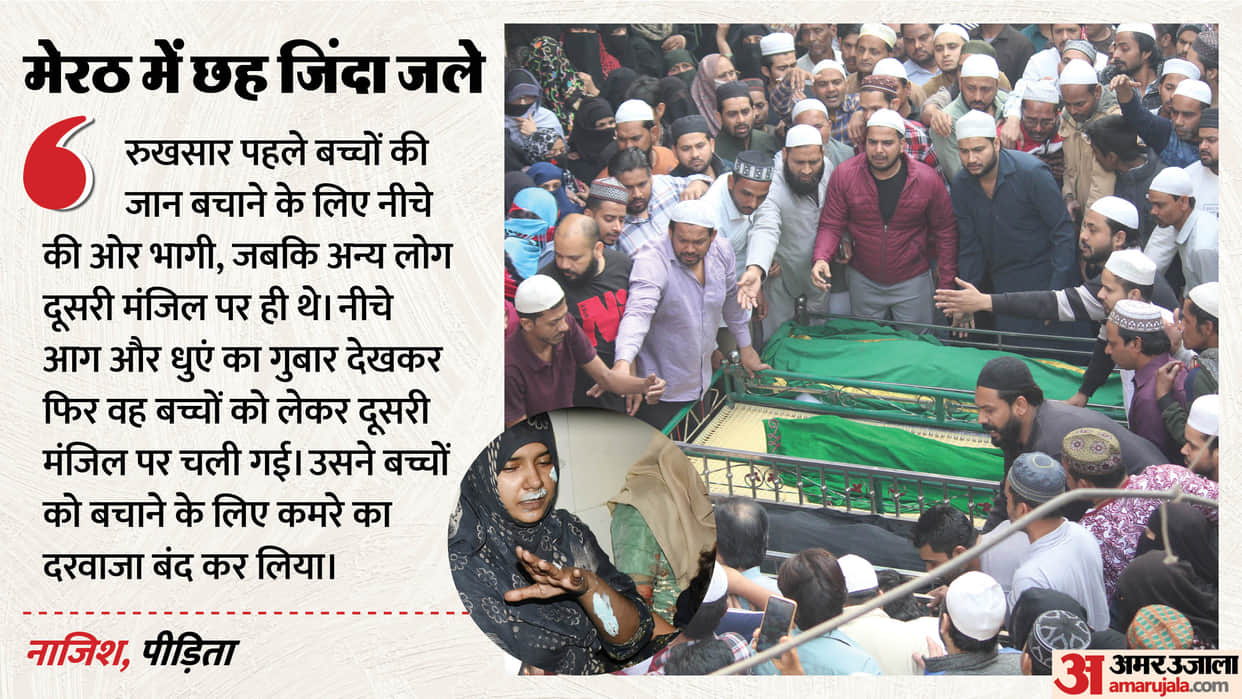 Meerut fire incident We praying when cloud of smoke filled house Nazish and daughter Zakia recounted incident