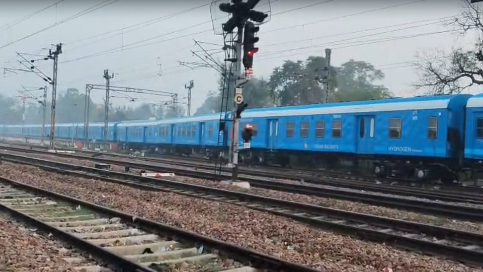 India first hydrogen train trial in Haryana
