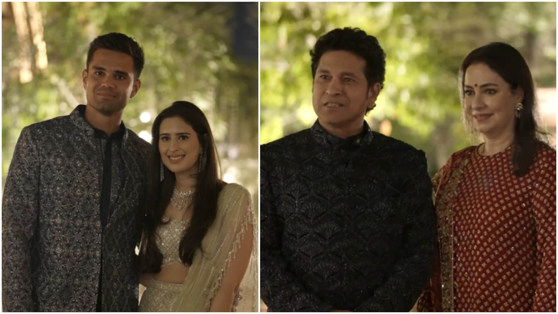 Arjun Tendulkar Saaniya Chandhok Sachin Tendulkar Ambani Family pre wedding celebration video