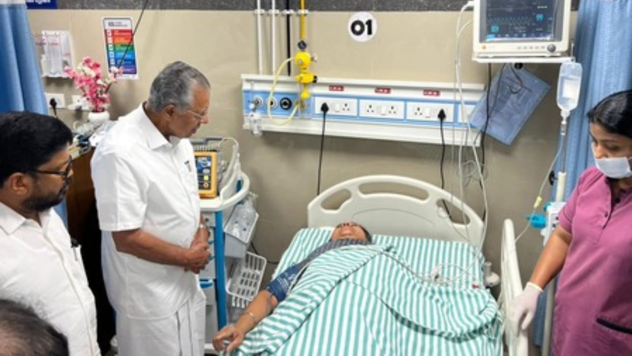 Kerala Health Minister Veena George injured in protest by Opposition Congress workers CM Vijayan condemns