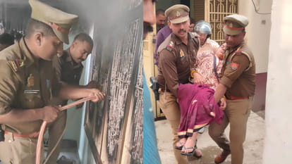 A fire broke out in a three-storey house in Gorakhpur's Basantpur area while cooking.