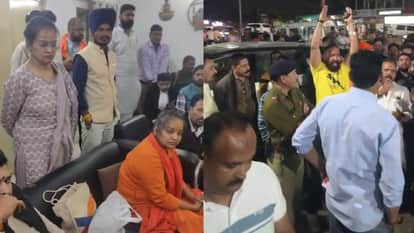 MP News: Sadhvi's car attacked, vandalized and assaulted, Bajrang Dal and Vishwa Hindu Parishad workers surrou