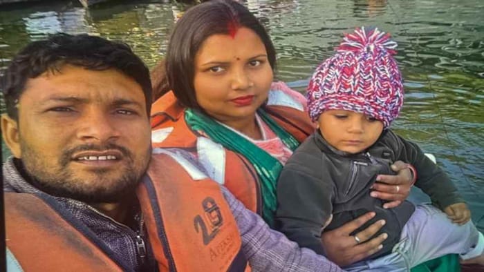 Husband murdered female constable and two-year-old son burned bodies after setting car on fire in rampur