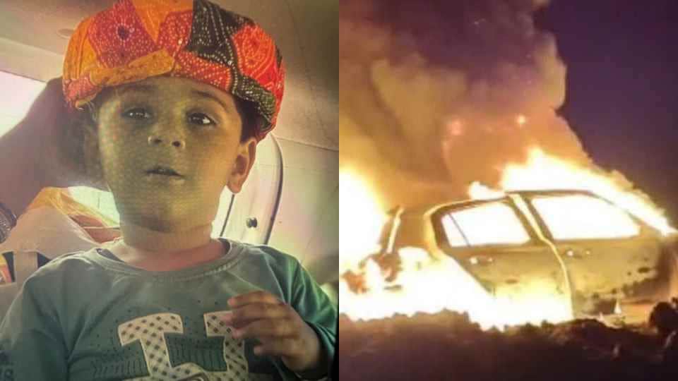 Husband murdered female constable and two-year-old son burned bodies after setting car on fire in rampur