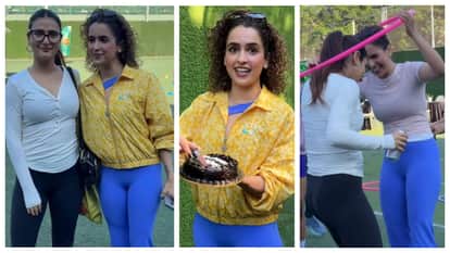 Sanya Malhotra celebrate her Birthday actress fatima sana shaikh attends event and gives hug full of love