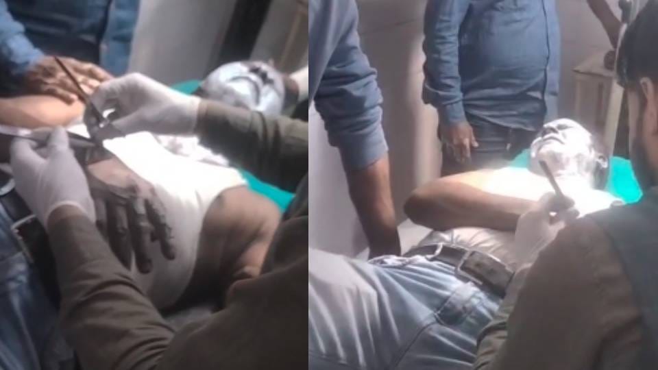 contract employee at Noorbari substation in Lucknow was electrocuted his life at risk due to technical fault