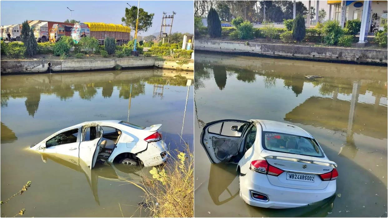 Bihar News: Car Falls into Water-Filled Pit in Gayaji, Driver Traveling from Kolkata to Delhi Dies
