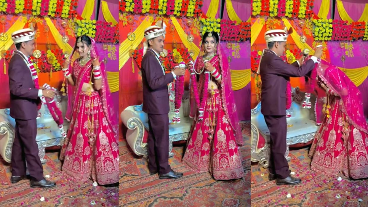 Wedding funny video groom got confused during the jaimala ceremony people made funny comments