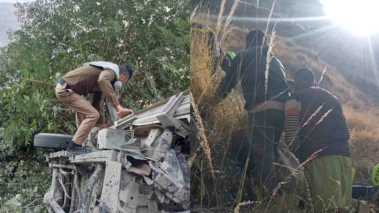 Accident near Shiv Mandir Band Vehicle falls into 200 meter deep ditch one dead Vikasnagar Dehradun