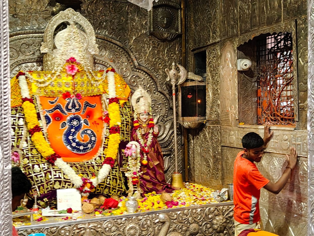 Apart from polishing silver in Khajrana Ganesh Temple plywood of sanctum sanctorum is also being