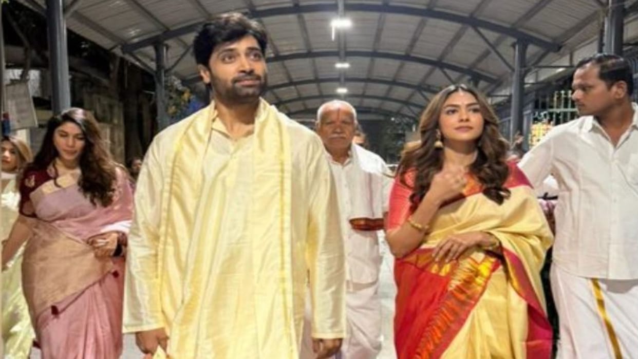 Adivi Sesh Mrunal Thakur reached to Tirumala Venkateswara Temple to seek blessings