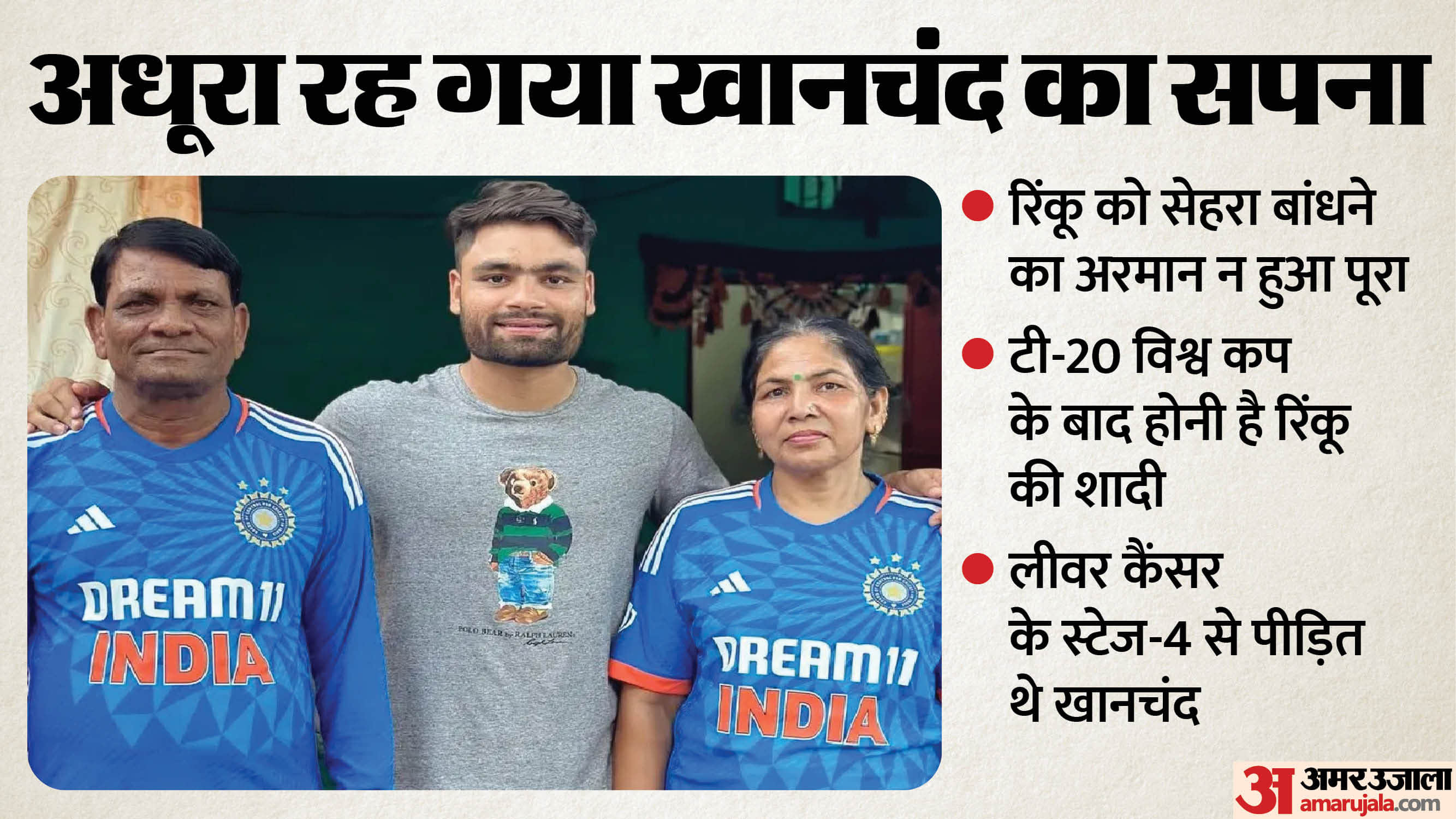 Rinku Singh Father Death Father Khanchand wish to see Rinku Singh as a groom remained unfulfilled