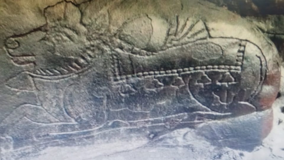 Jammu: Pandava era art found on a rock in Chenab river will be preserved