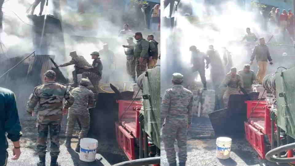Jyotirmath massive fire broke out in cowshed of Gorang village all goods burnt