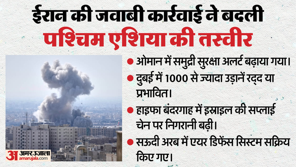 Iran retaliation Gulf attacks Oman oil tanker Dubai airport shutdown Haifa port security Saudi explosions