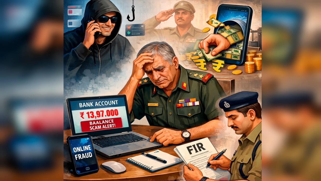 Cyber fraudsters dupe retired captain of Rs 13.97 lakh, FIR registered