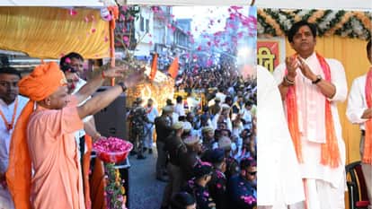 CM Yogi took funny dig at MP Ravi Kishan During Holika Dahan festival in Pandeyhata Gorakhpur
