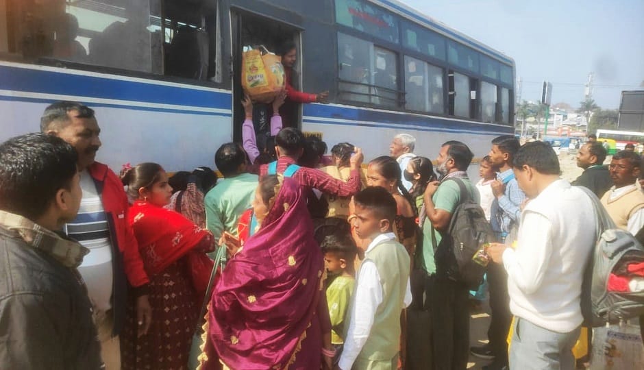 Holi festival nears, bus seats are being scrambled for in kashipur
