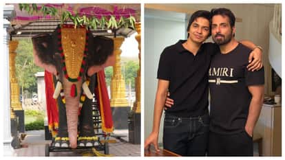 Sonu Sood and his son Ayaan have gifted life size mechanical elephant to Sri Sakthi Vinayagar Temple Chennai