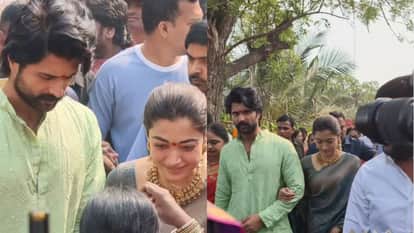 Rashmika Mandanna Vijay Devarakonda reached to village first time after marriage