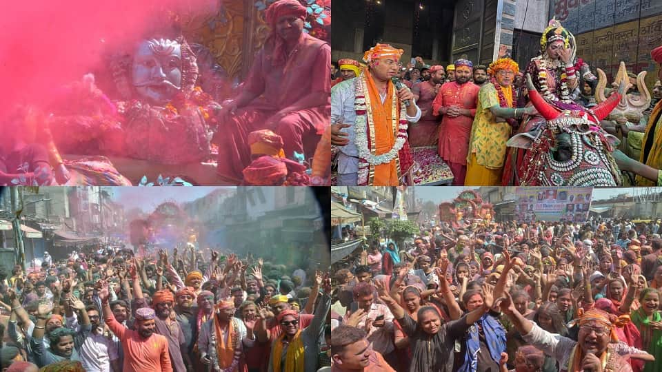 Agra Turns Divine as Grand Holi Procession of Baba Man Kameshwar Nath Draws Devotees