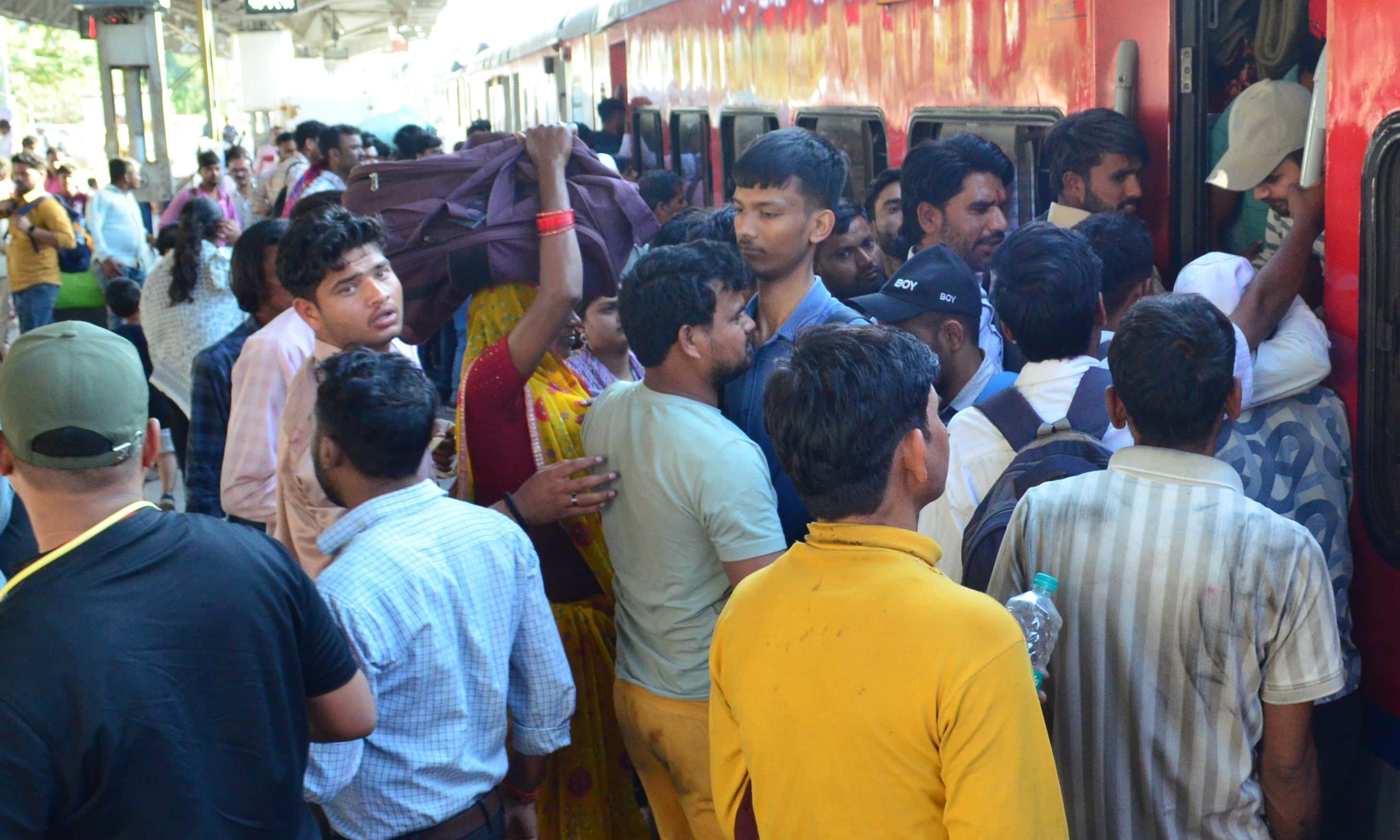 Trains were crowded with passengers on Holi