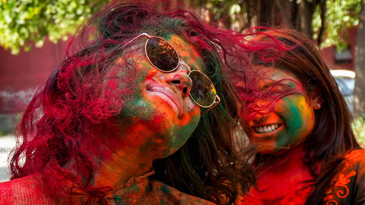 Holi today with colors and gulaal