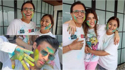 Kriti Sanon celebrate Holi with sister Nupur brother-in-law Stebin Ben and Parents shares coloful Photos