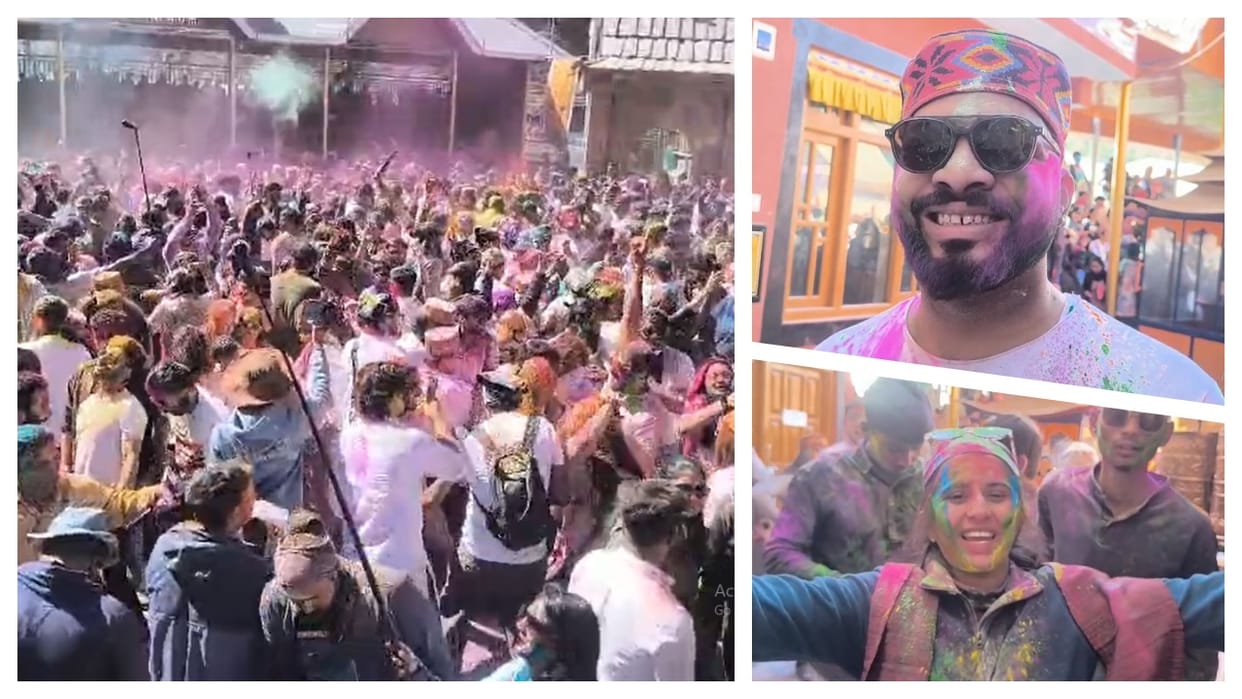 Kinnaur Tourists from across the country arrived to celebrate the famous Holi of Sangla Valley