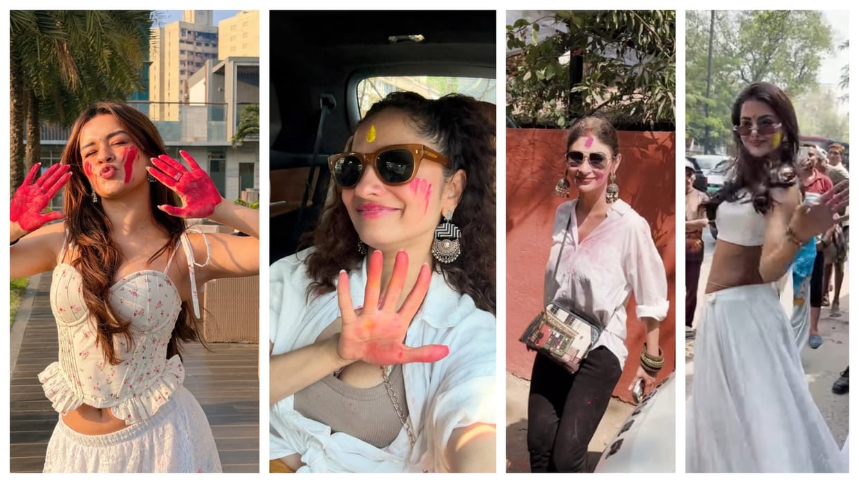 Tv celebrities play holi video goes viral including ashnoor farhana bhatt mannara chopra sana makbul ayesha