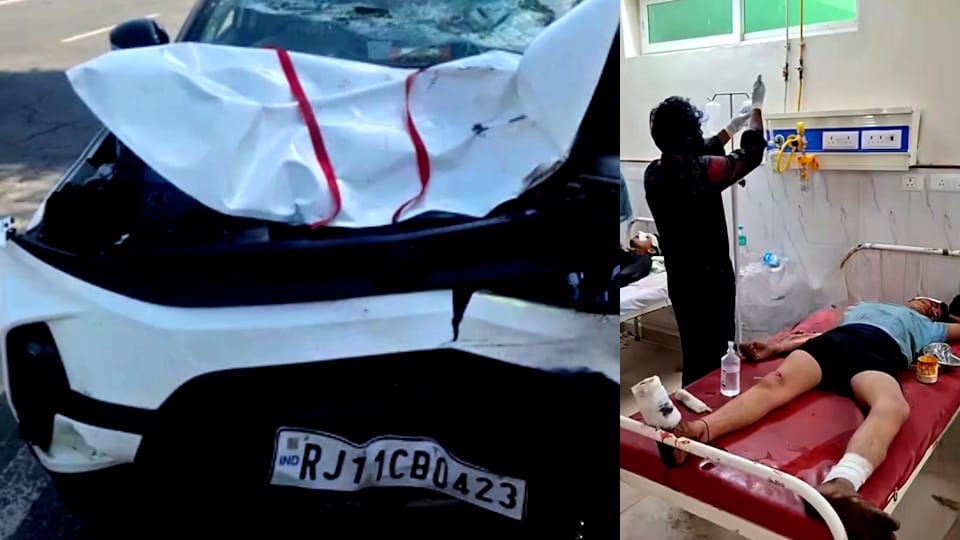 Car and bike collide on Agra-Mumbai highway In agra