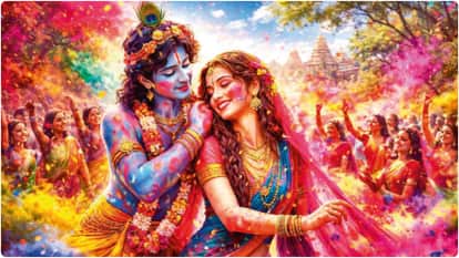 May there always be joy at this door; Mohan plays Holi; Shiv Shankar plays Phaag with Gauri