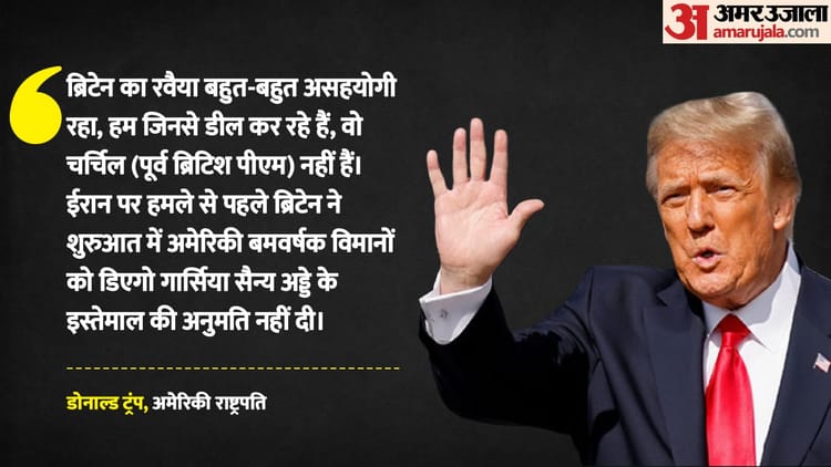 ट्रंप का ब्रिटेन पर तीखा हमला: 'यह विंस्टन चर्चिल नहीं हैं', ईरान मुद्दे पर ब्रिटिश पीएम कीएर स्टार्मर पर बरसे