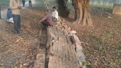 miscreants demolished the boundary wall of the cemetery in Shahi area in Bareilly