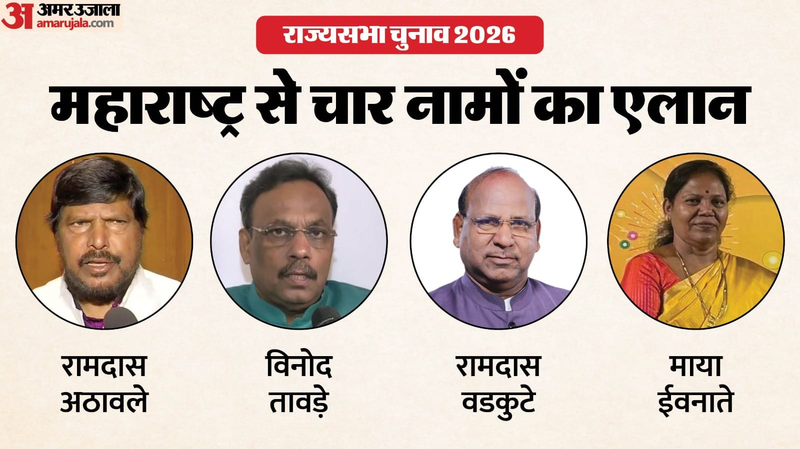 राज्यसभा चुनाव 2026: महाराष्ट्र के चार नाम का एलान